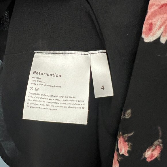 Reformation • Fulton Dress in Romy Black Rosebud Floral • Size 4 - Picture 7 of 12